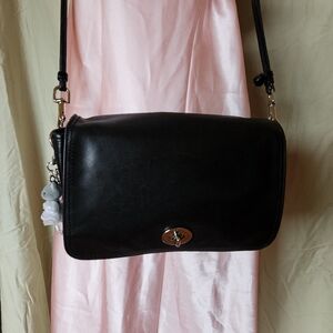 Coach Legacy Penelope Crossbody Black Leather Turnlock Bag